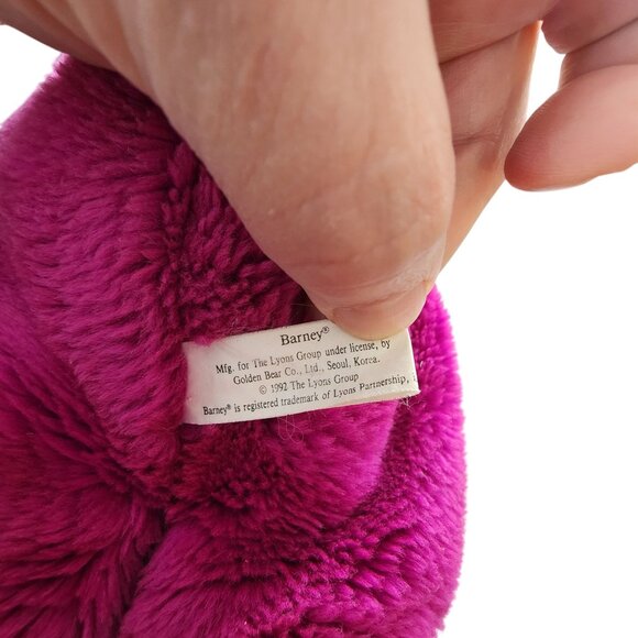 Vintage Barney Plush Toy Dinosaur Stuffed Animal 1992 Purple Green 16" - Picture 9 of 10